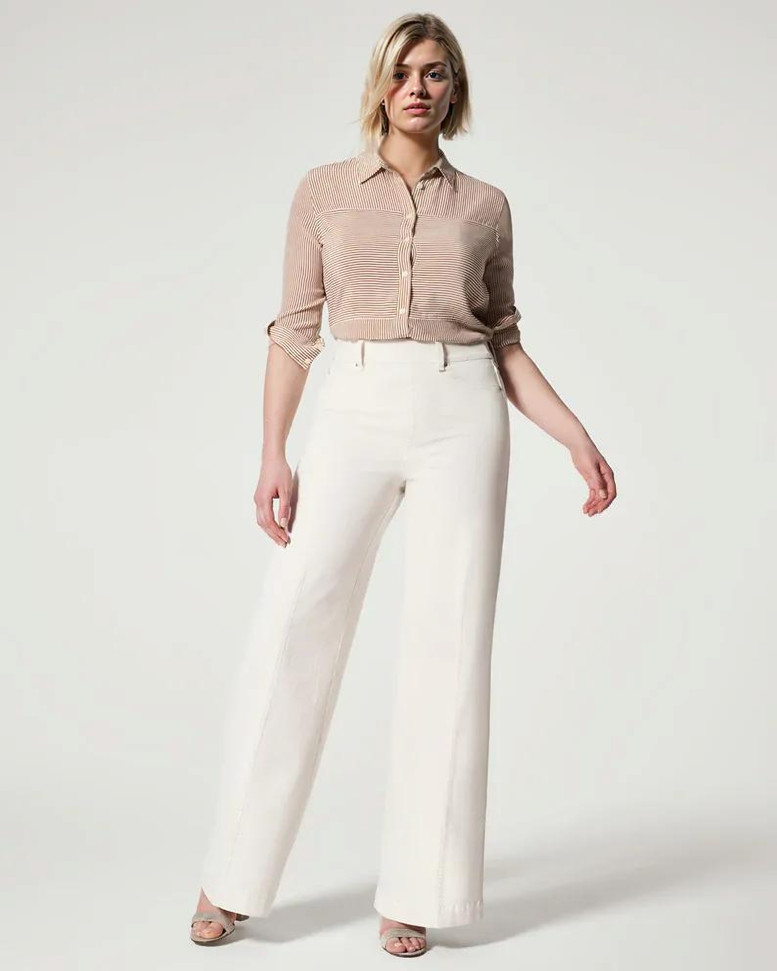 Seamed Front Wide Leg Jeans (Buy 2 Free Shipping)