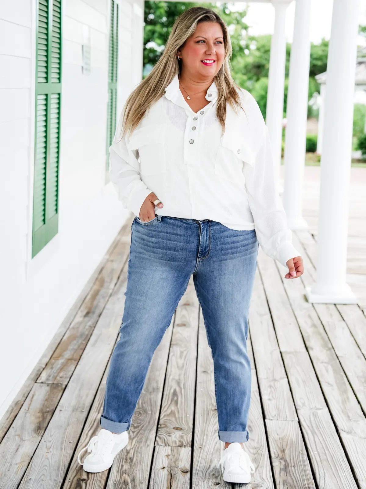 Tummy Control Cuffed Slim Fit Jeans (Buy 2 Free Shipping)