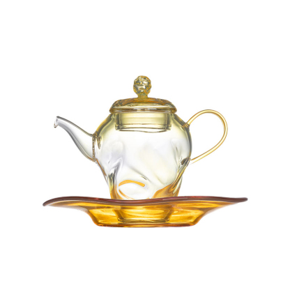 Handcrafted Iridescent Glass Teapot 