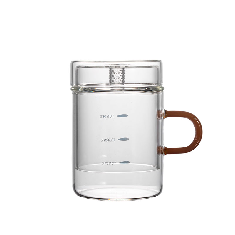 200ml Glass Tea Infuser Cup – Handcrafted Borosilicate Brewing Mug