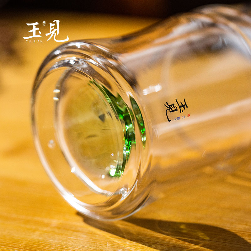 Handcrafted Bamboo-Style Glass Tea Cup