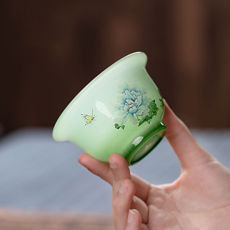 YUJIAN Hand-Painted Master Cup 90ml Handmade Glass Teacup – Chinese Style