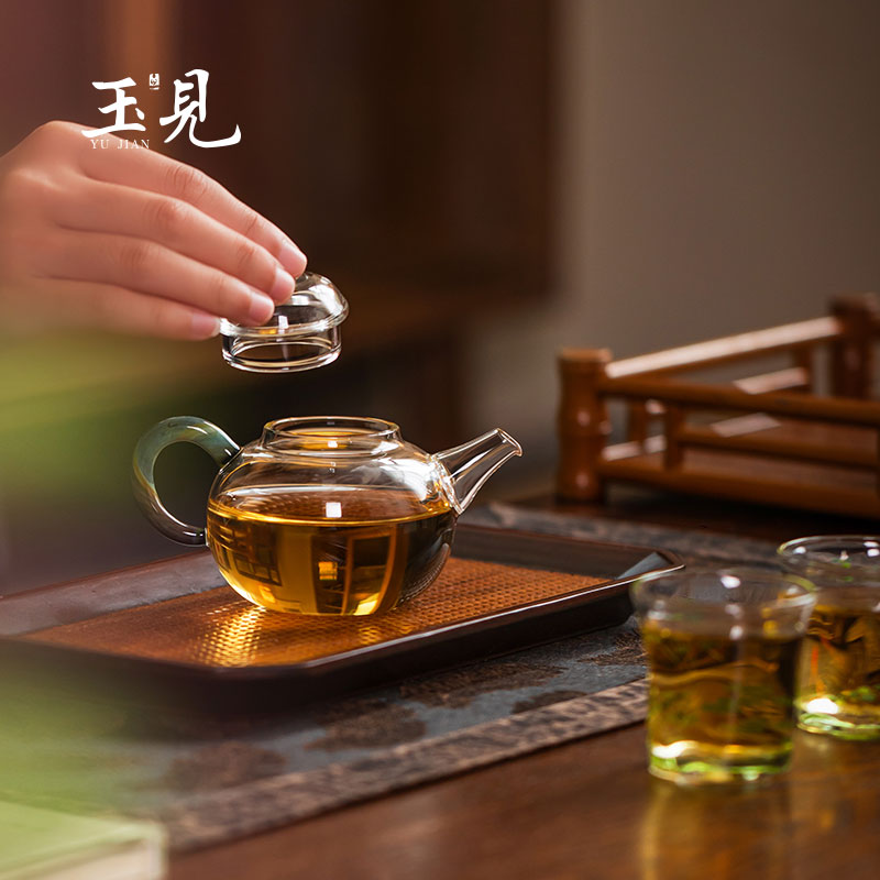 Handcrafted Borosilicate Glass Tea Pot 150ml – Chinese Style Fulu Design