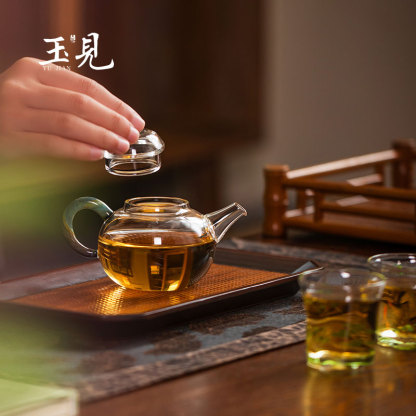 Handcrafted Borosilicate Glass Tea Pot 150ml – Chinese Style Fulu Design