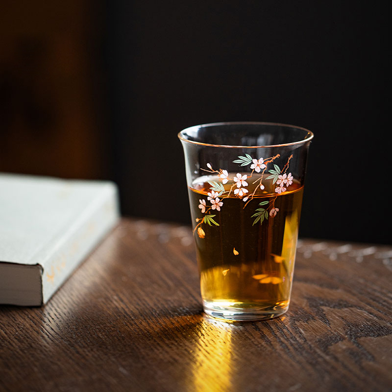 Hand-Painted 180ml Glass Tumbler | Cherry, Peach, Rabbit, Lady