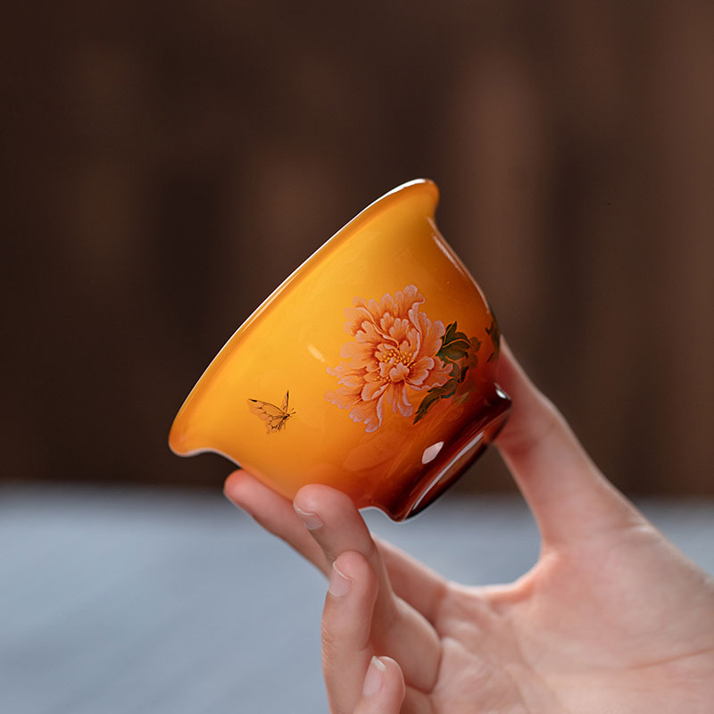 YUJIAN Hand-Painted Master Cup 90ml Handmade Glass Teacup – Chinese Style