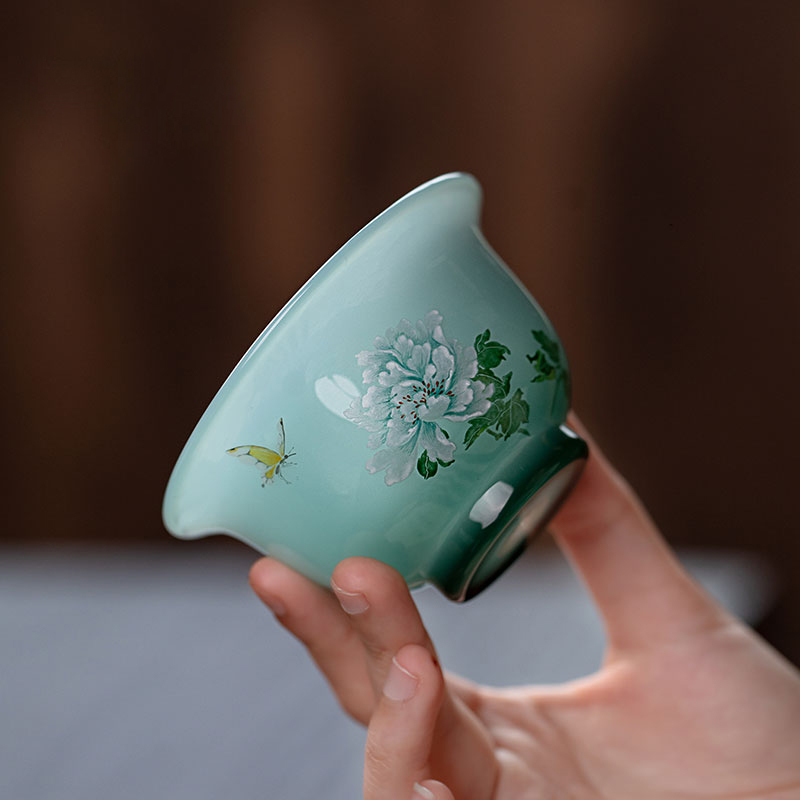 YUJIAN Hand-Painted Master Cup 90ml Handmade Glass Teacup – Chinese Style