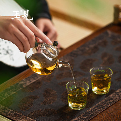 Handcrafted Borosilicate Glass Tea Pot 150ml – Chinese Style Fulu Design