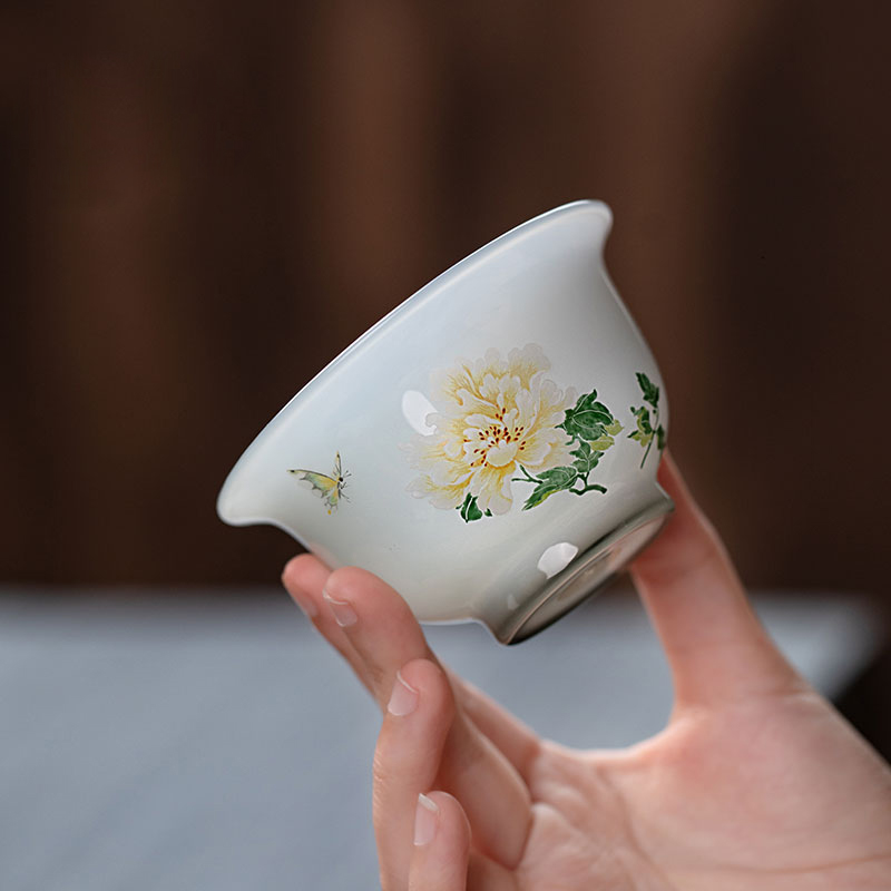 YUJIAN Hand-Painted Master Cup 90ml Handmade Glass Teacup – Chinese Style