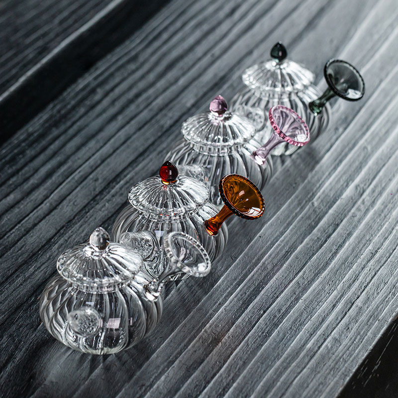 Handcrafted Borosilicate Glass Teapot 150ml – Seashell Handle, Four Colors