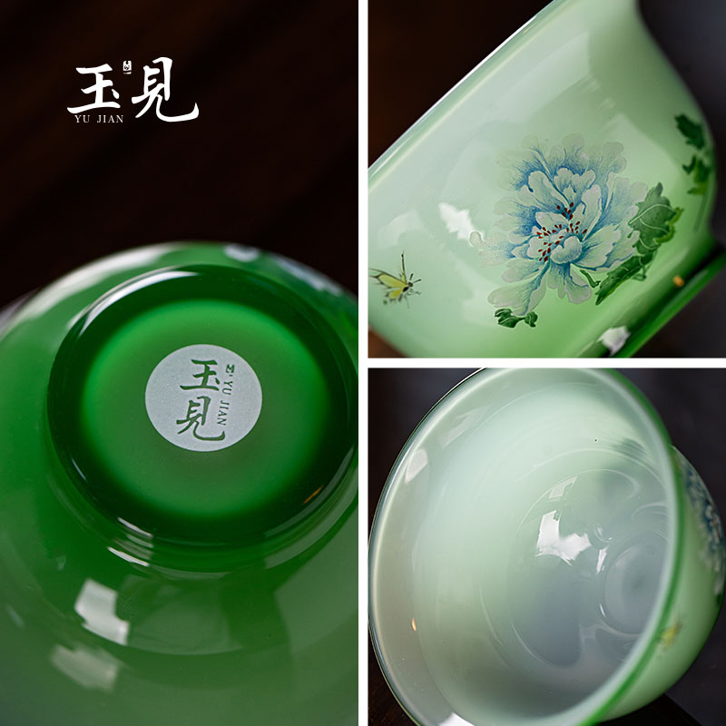 YUJIAN Hand-Painted Master Cup 90ml Handmade Glass Teacup – Chinese Style