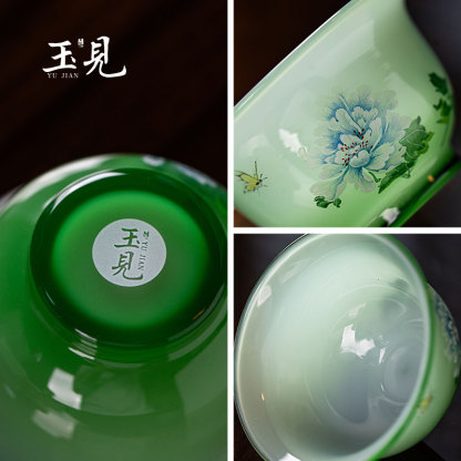 YUJIAN Hand-Painted Master Cup 90ml Handmade Glass Teacup – Chinese Style
