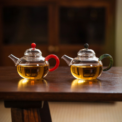 Handcrafted Borosilicate Glass Tea Pot 150ml – Chinese Style Fulu Design