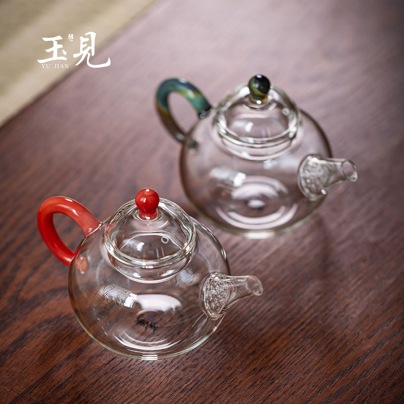 Handcrafted Borosilicate Glass Tea Pot 150ml – Chinese Style Fulu Design