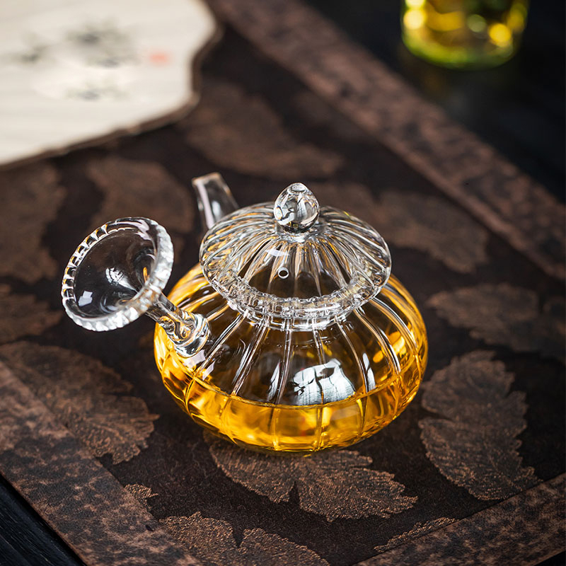 Handcrafted Borosilicate Glass Teapot 150ml – Seashell Handle, Four Colors