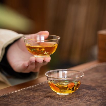 Hand-Painted Tea Tasting Cups 50ml Set of 2