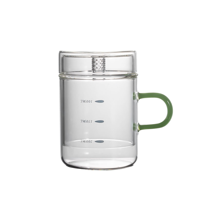200ml Glass Tea Infuser Cup – Handcrafted Borosilicate Brewing Mug