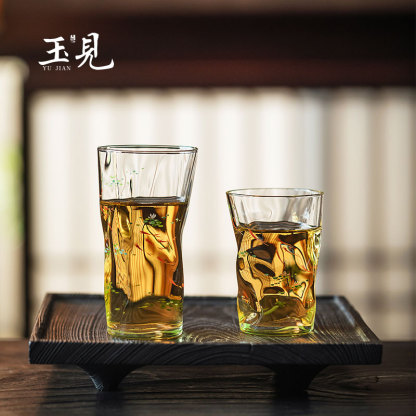 Hand-Painted Lotus Fish Glass Tea Cup 260ml / 180ml | Gift Box