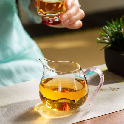 Elegant Borosilicate Tea Cup 240ml – Handcrafted, Floral Design Dual Color