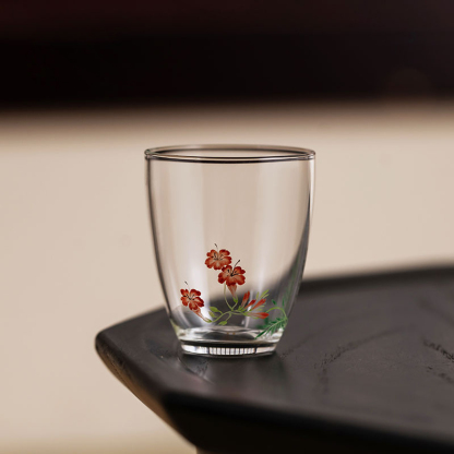Hand-Painted Glass Teacups Set of 2 – 60ml Collectible Borosilicate Teaware