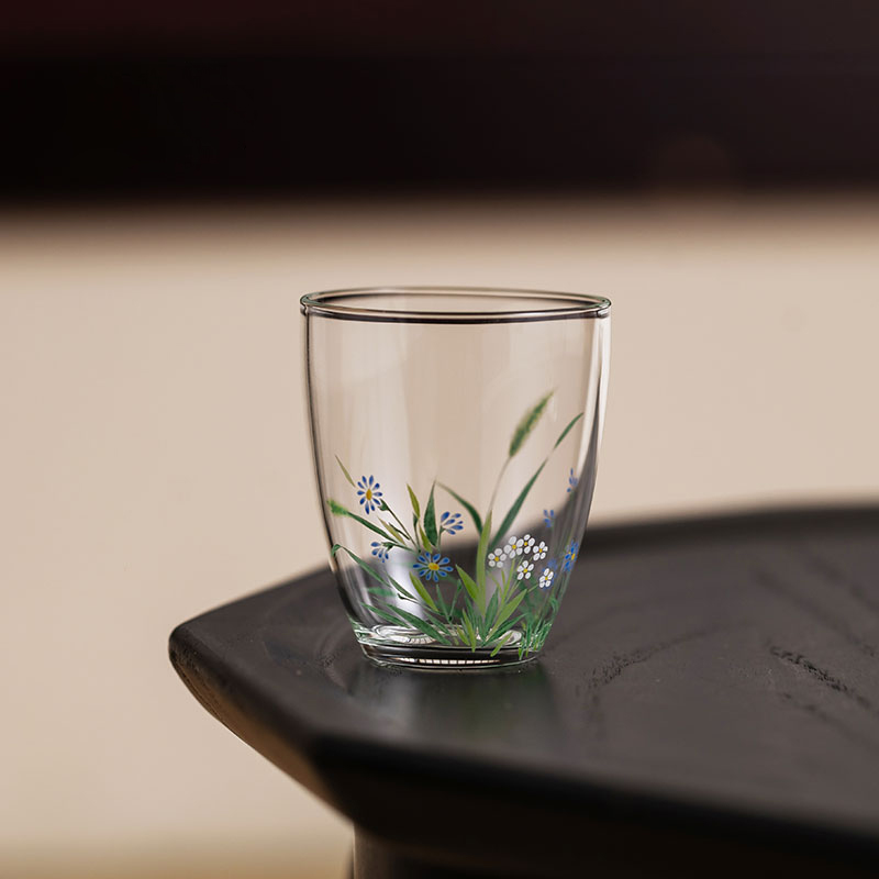 Hand-Painted Glass Teacups Set of 2 – 60ml Collectible Borosilicate Teaware