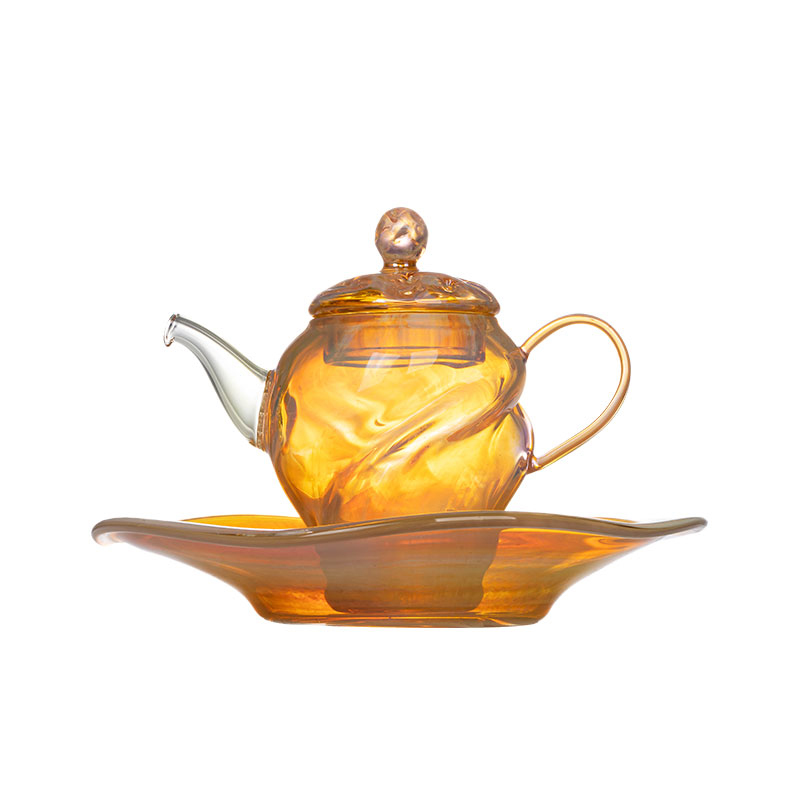 Handcrafted Iridescent Glass Teapot 