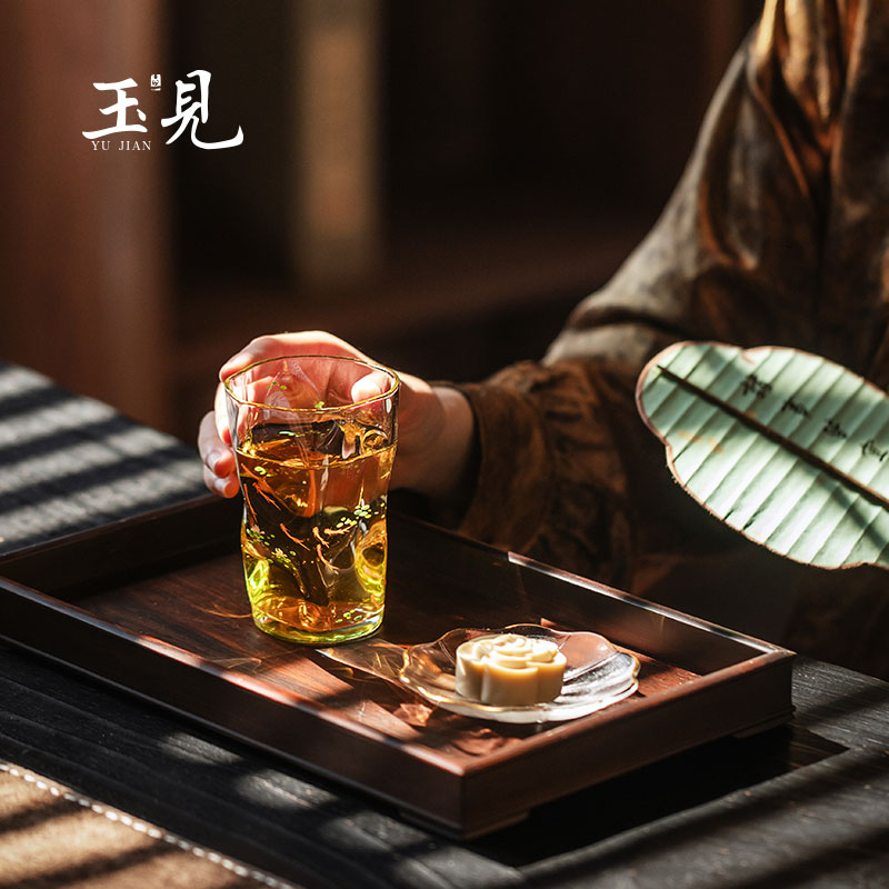 Hand-Painted Lotus Fish Glass Tea Cup 260ml / 180ml | Gift Box