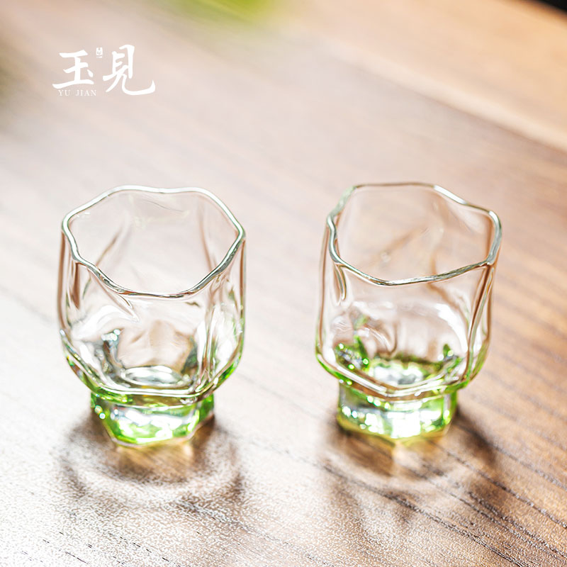 Handcrafted 60ml Glass Tea Cups – Set of 2, Elegant Borosilicate Tasting Cups