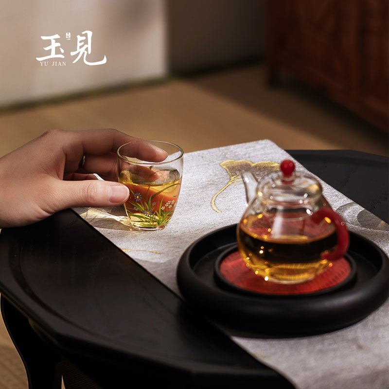 Hand-Painted Glass Teacups Set of 2 – 60ml Collectible Borosilicate Teaware