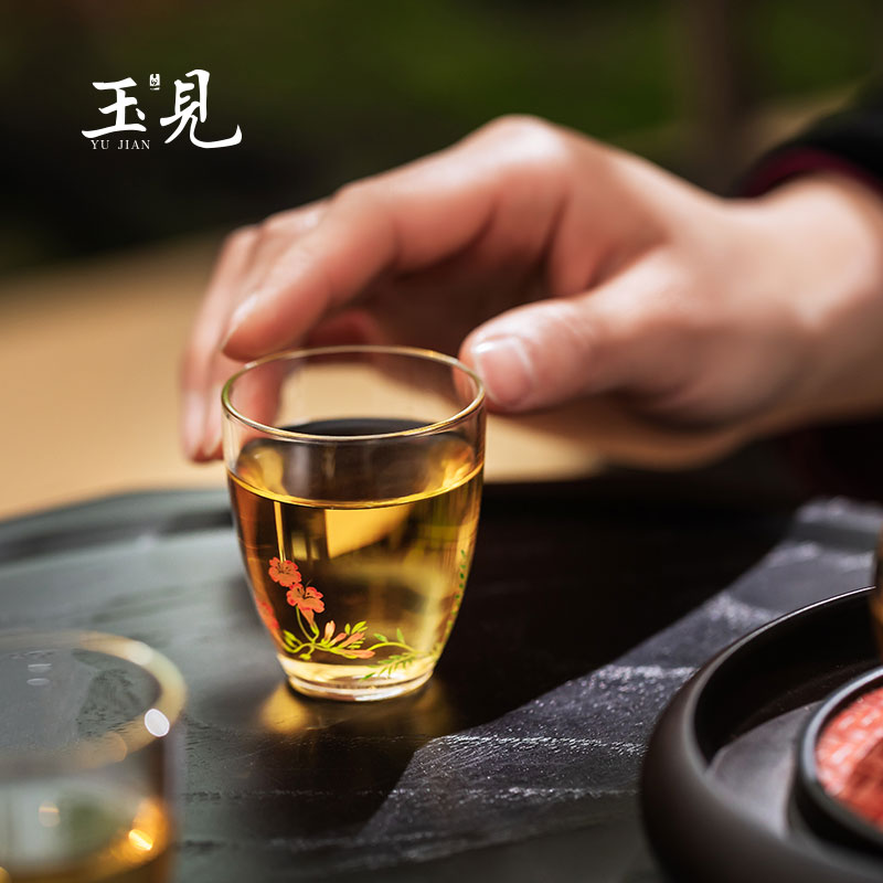 Hand-Painted Glass Teacups Set of 2 – 60ml Collectible Borosilicate Teaware