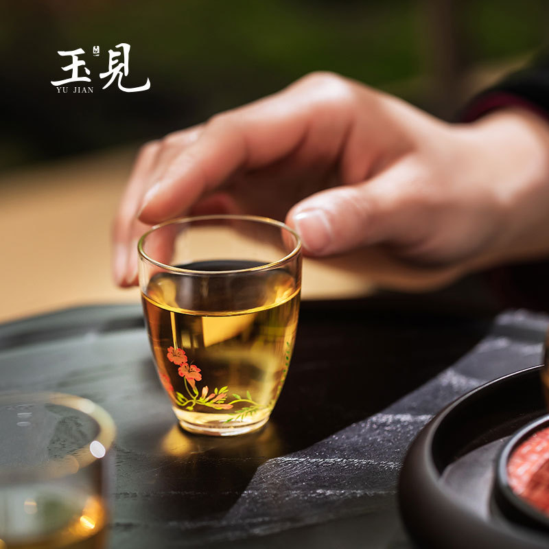 Hand-Painted Glass Teacups Set of 2 – 60ml Collectible Borosilicate Teaware