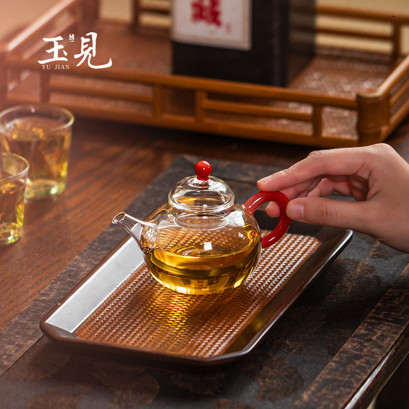 Handcrafted Borosilicate Glass Tea Pot 150ml – Chinese Style Fulu Design