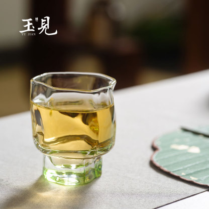 Handcrafted 60ml Glass Tea Cups – Set of 2, Elegant Borosilicate Tasting Cups