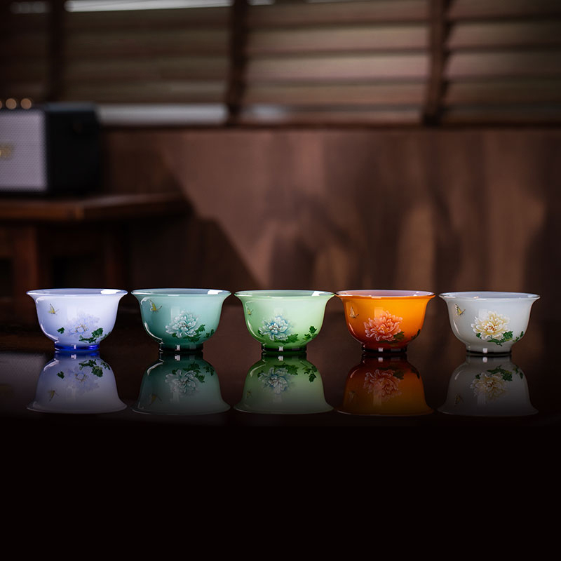 YUJIAN Hand-Painted Master Cup 90ml Handmade Glass Teacup – Chinese Style