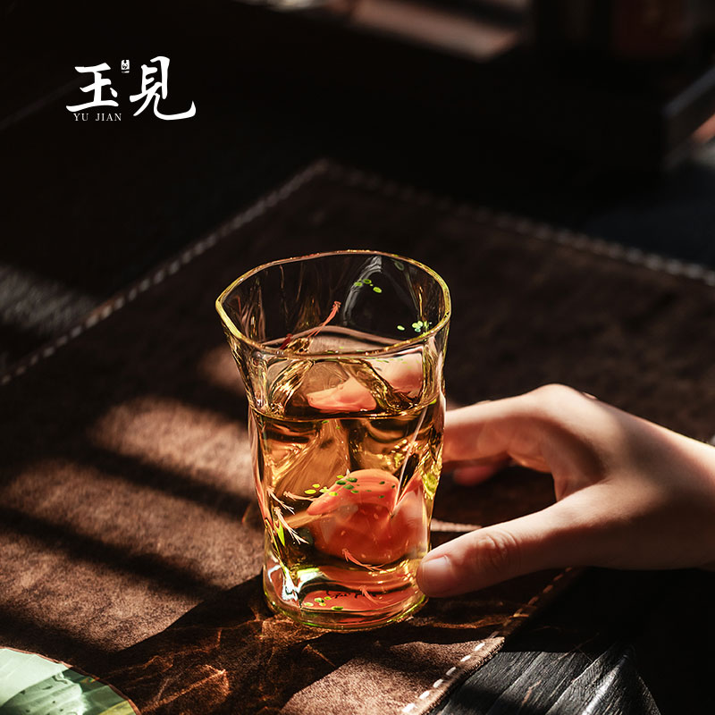 Hand-Painted Lotus Fish Glass Tea Cup 260ml / 180ml | Gift Box