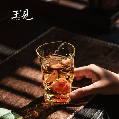 Hand-Painted Lotus Fish Glass Tea Cup 260ml / 180ml | Gift Box