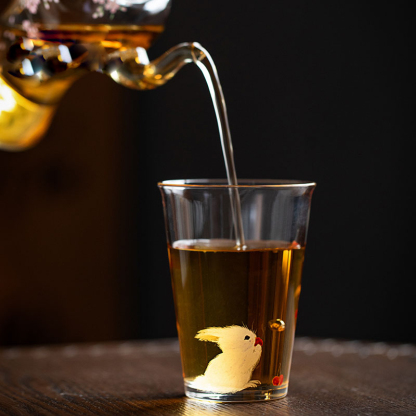 Hand-Painted 180ml Glass Tumbler | Cherry, Peach, Rabbit, Lady