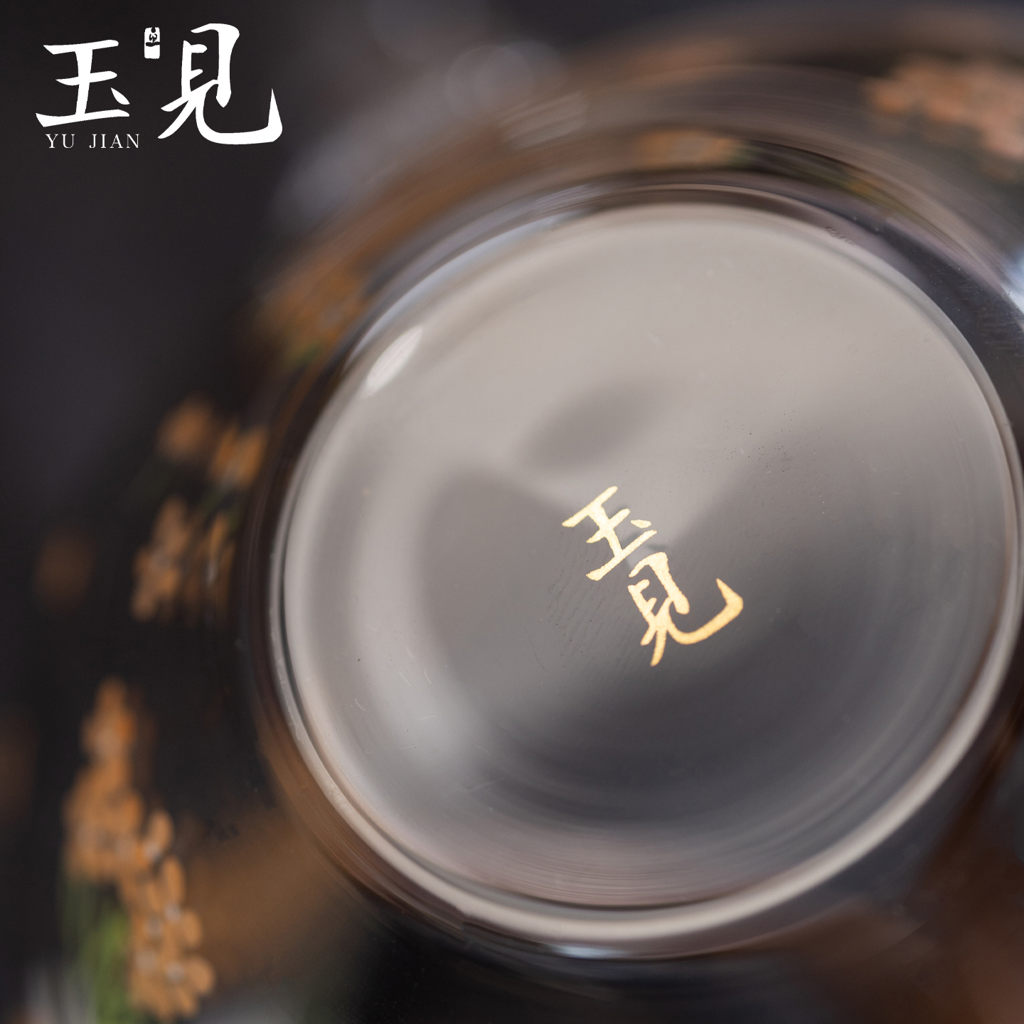 Handcrafted Borosilicate Glass Teapot with Rattan Handle – Hand-Painted Hydrangea