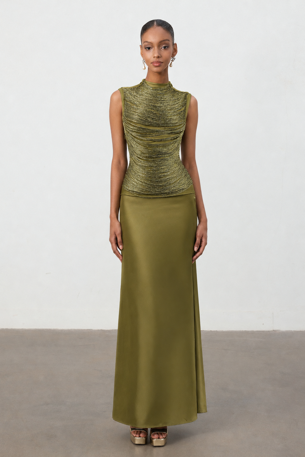 Siayh Sleeveless Tassels Bandage Maxi Two Piece Set