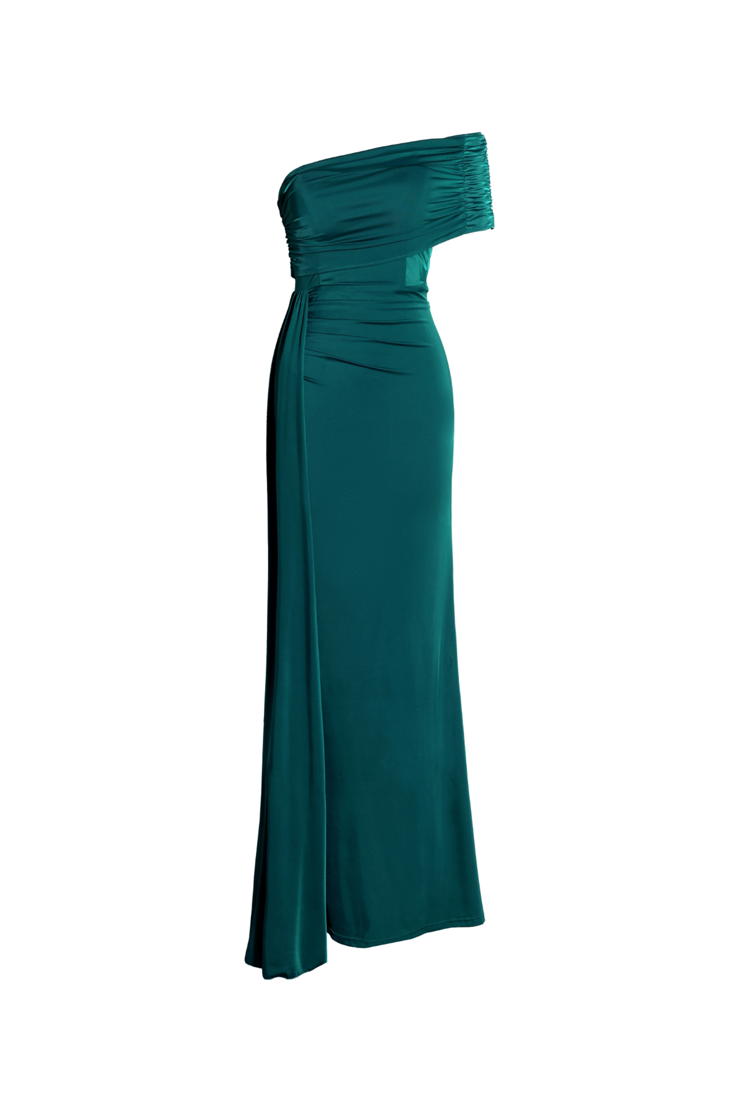 Ethel Sleeveless One Shoulder Fold Maxi Dress