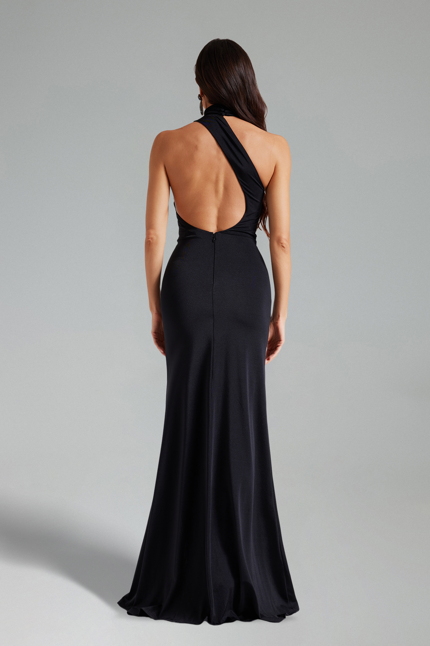 Ursula Halter One Shoulder Slit Maxi Dress