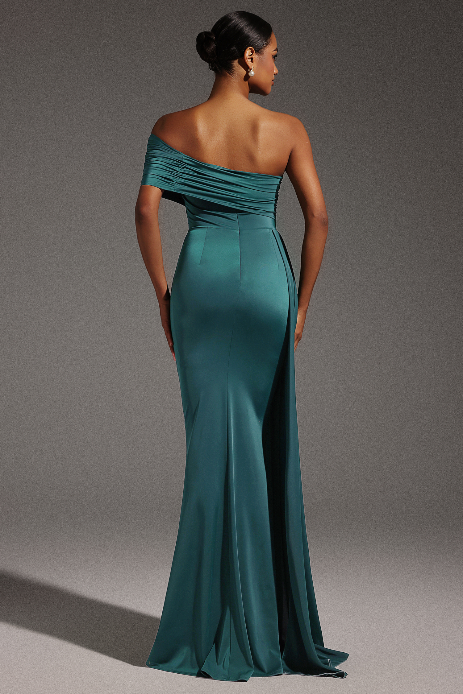 Ethel Sleeveless One Shoulder Fold Maxi Dress