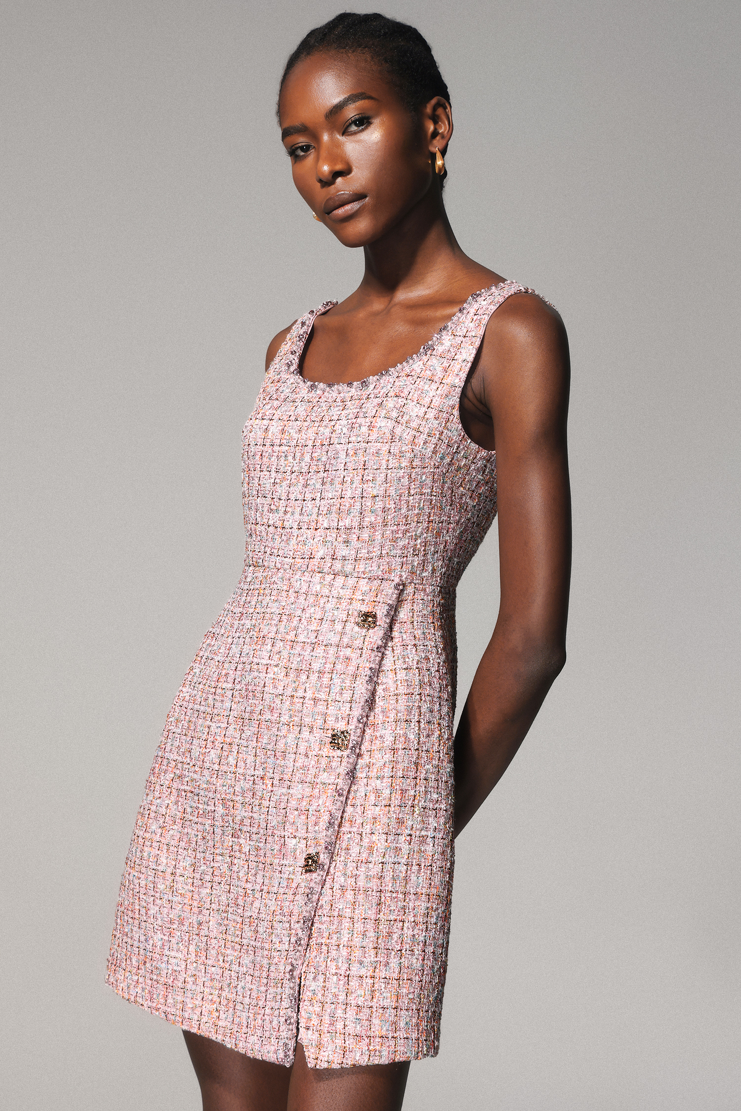 Lumo Sleeveless Diamond Slit Mini Dress