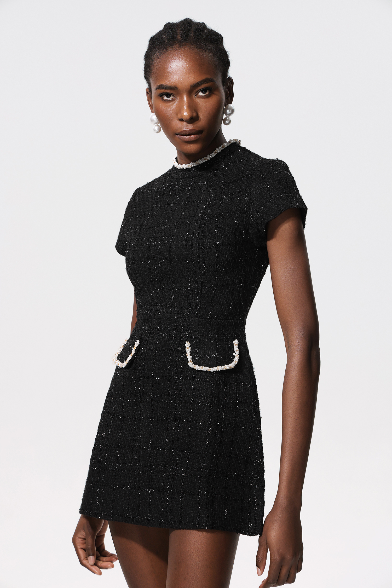 Quincy Short Sleeve Diamond Mini Dress