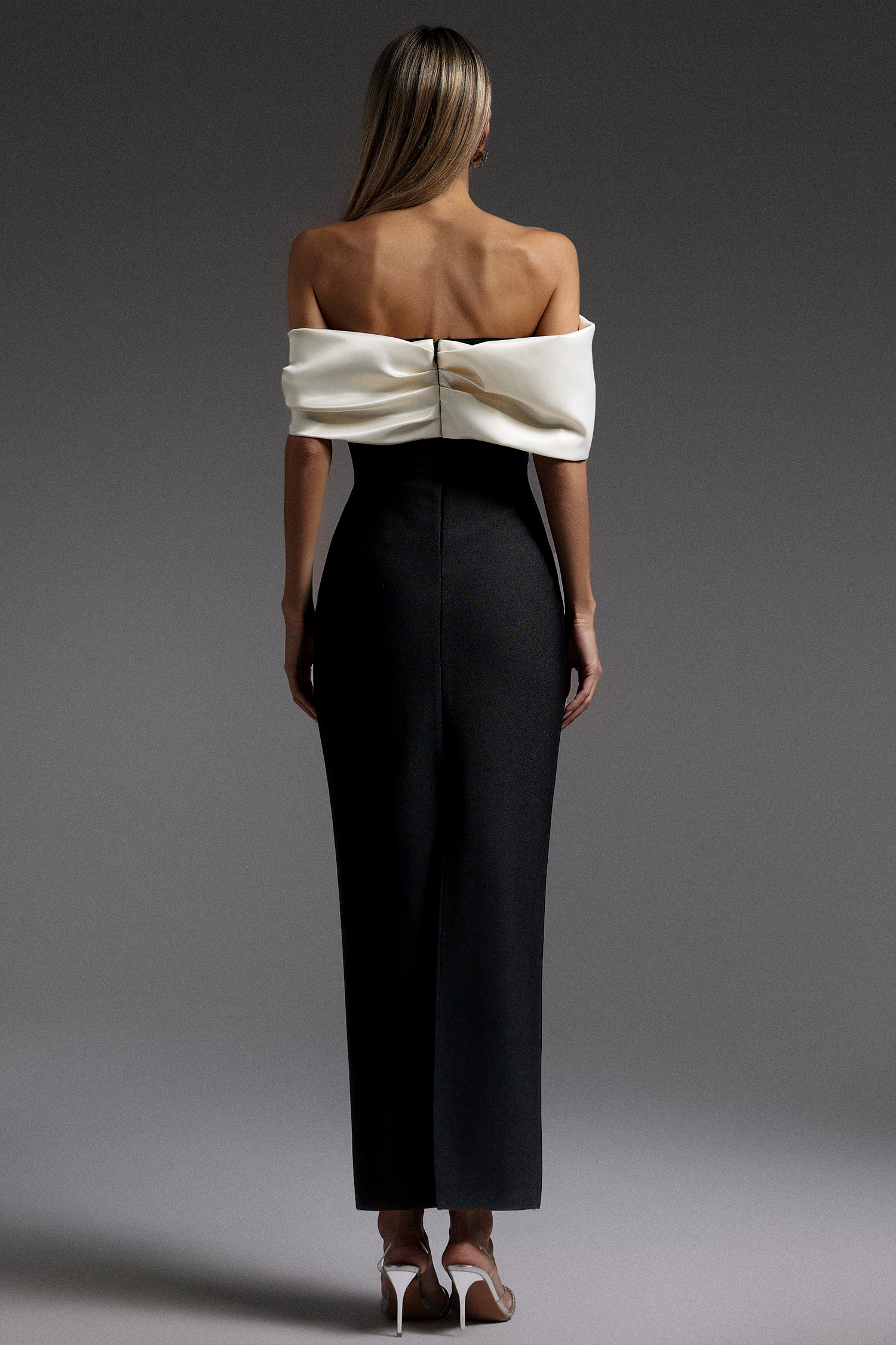 Lala Off-The-Shoulder Fold Bandage Maxi Dress