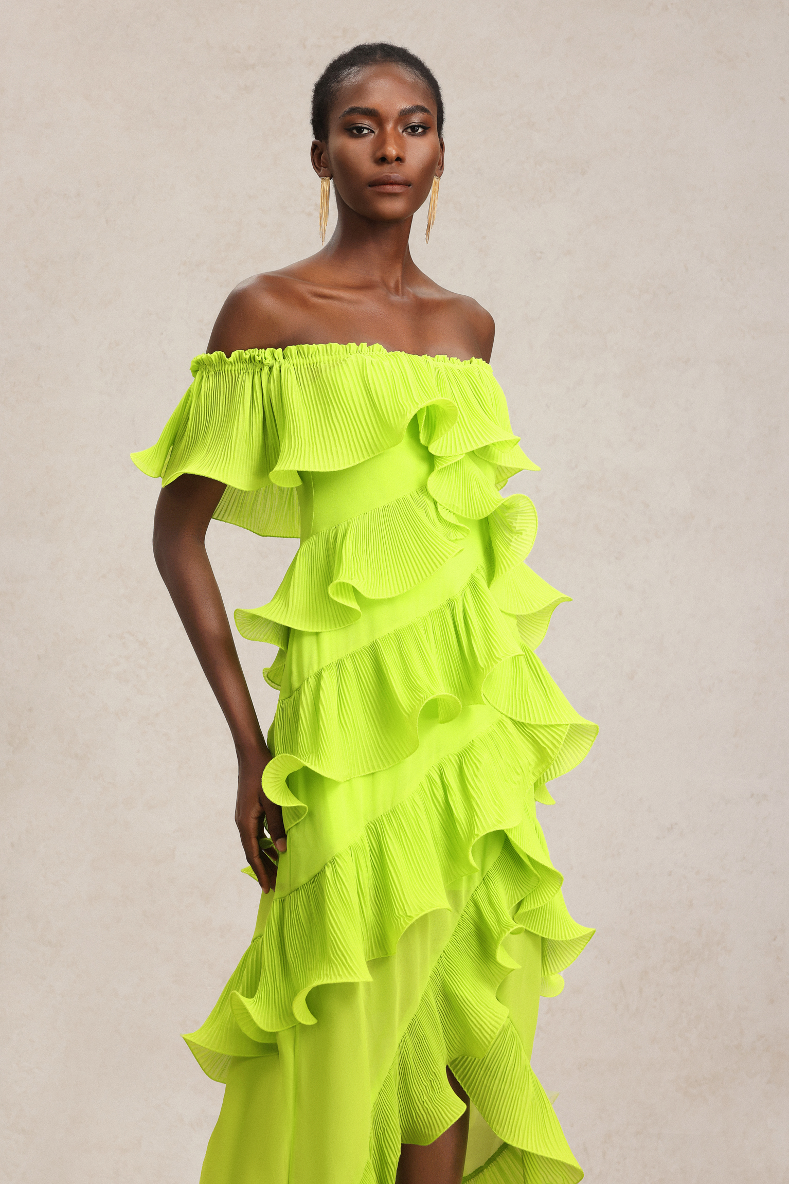 Sete Off-The-Shoulder Asymmetric Slit Maxi Dress