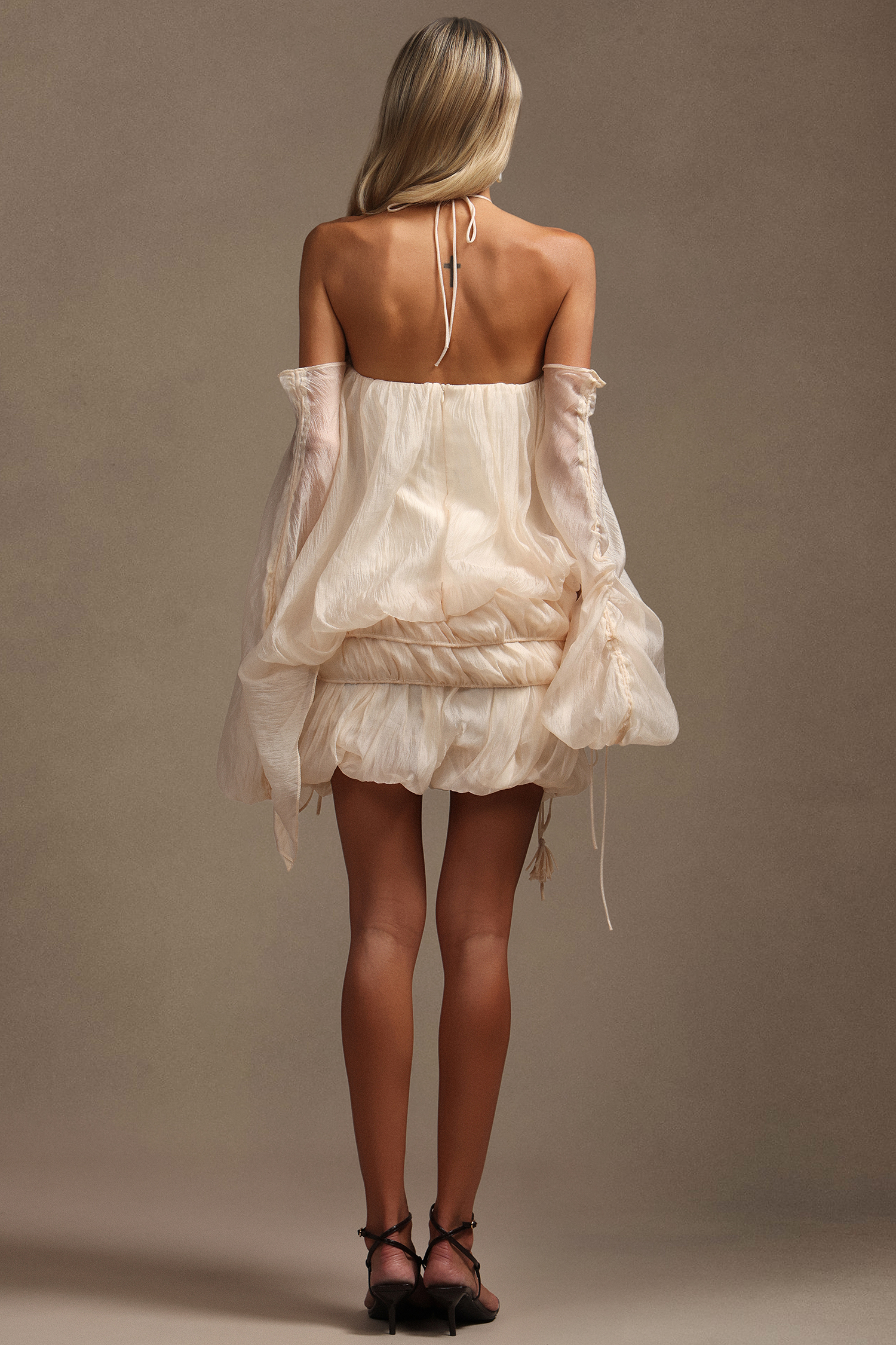 Rocelle Sleeveless Folds Puff Mini Dress