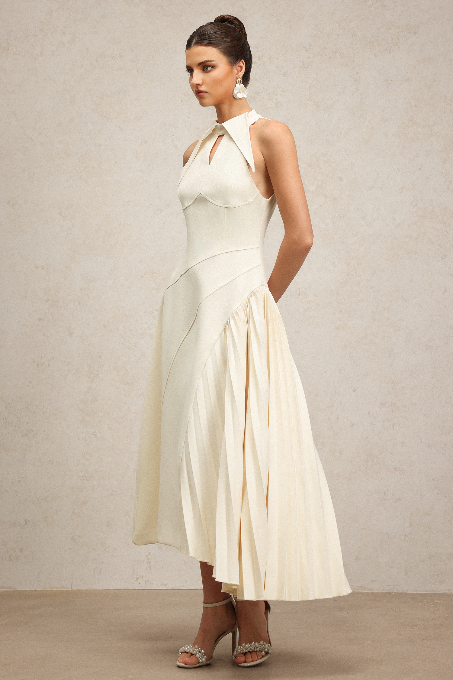 Paul Sleeveless Folds Maxi Dress