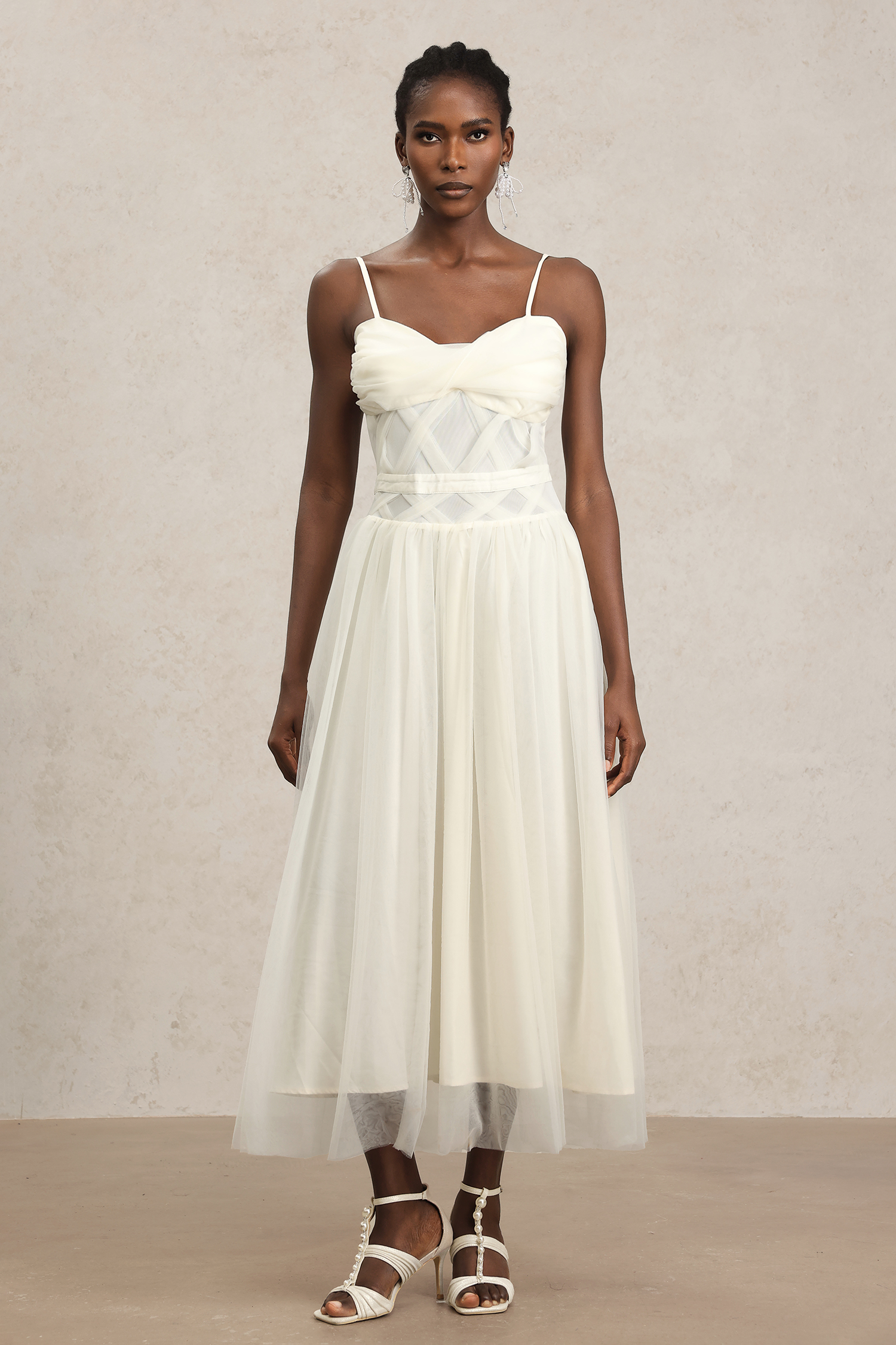 Omega Halter Folds Maxi Dress