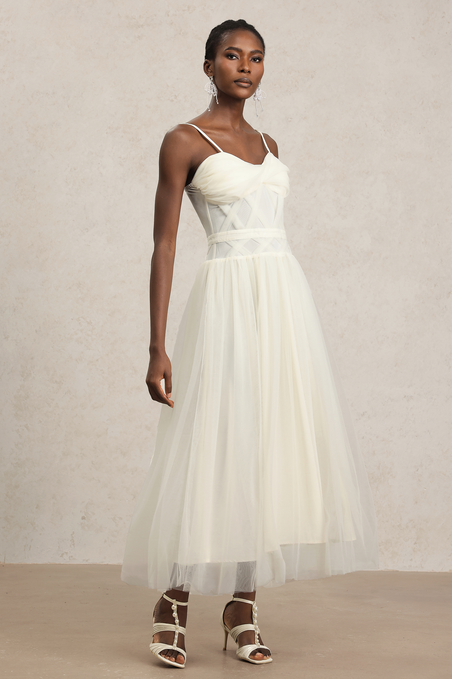 Omega Halter Folds Maxi Dress